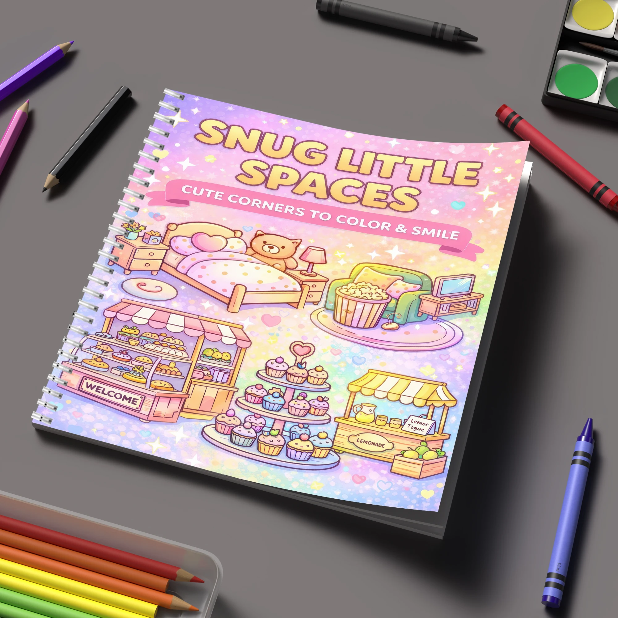 School Supplies - Livre de coloriage Little Spaces pour