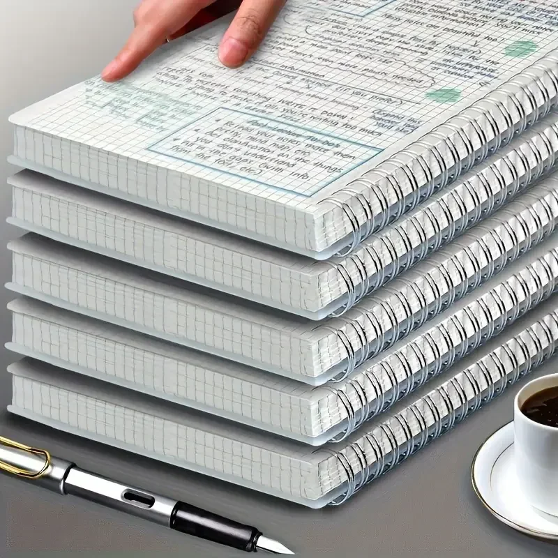 Spiral Bound Grid Notebook A5 - Bloc-notes à grille A5, carnet de