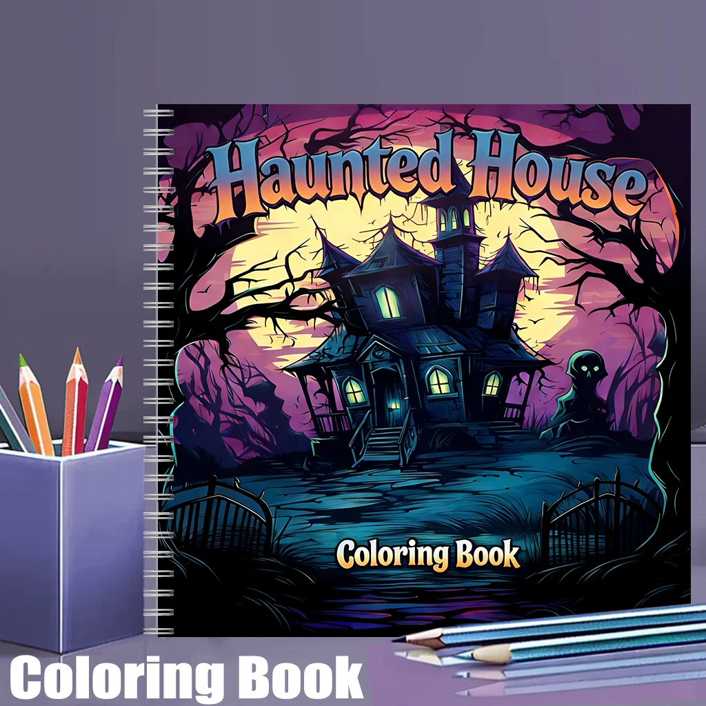 School Supplies - Livre de coloriage Maison Hantée pour
