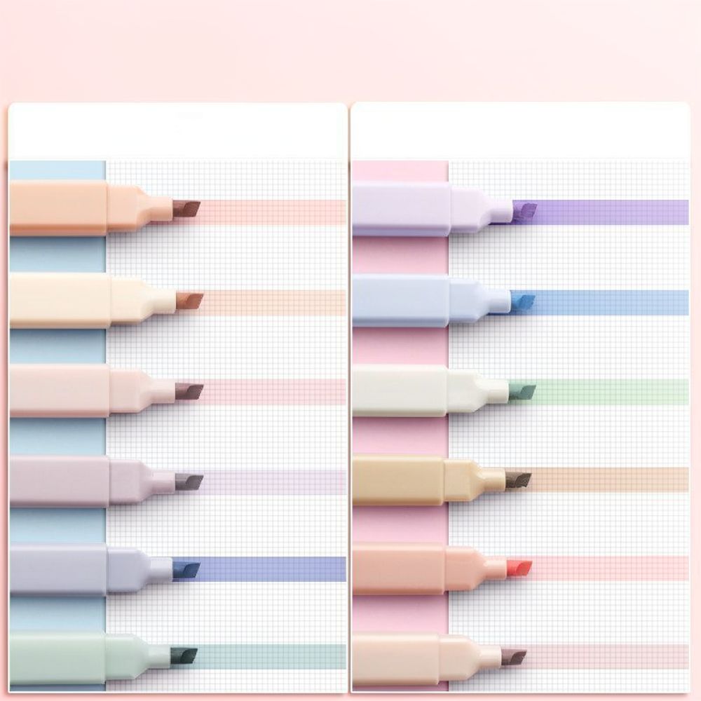 Pastel Highlighter Set Double Ended - Ensemble de surligneurs pastel esthétiques pour