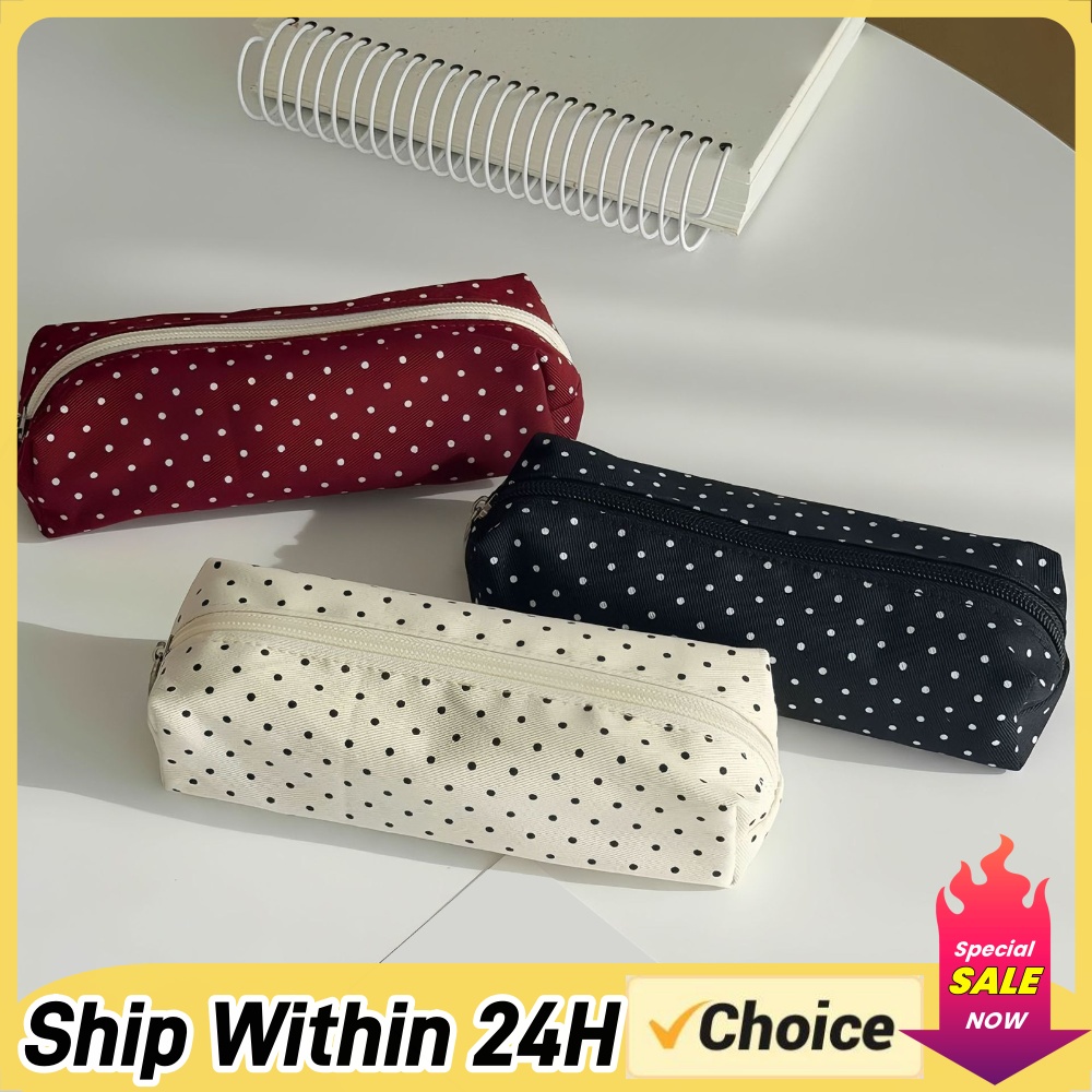 Trousse à crayons à pois migno - Aesthetic Large Pencil Case Pouch avis et prix