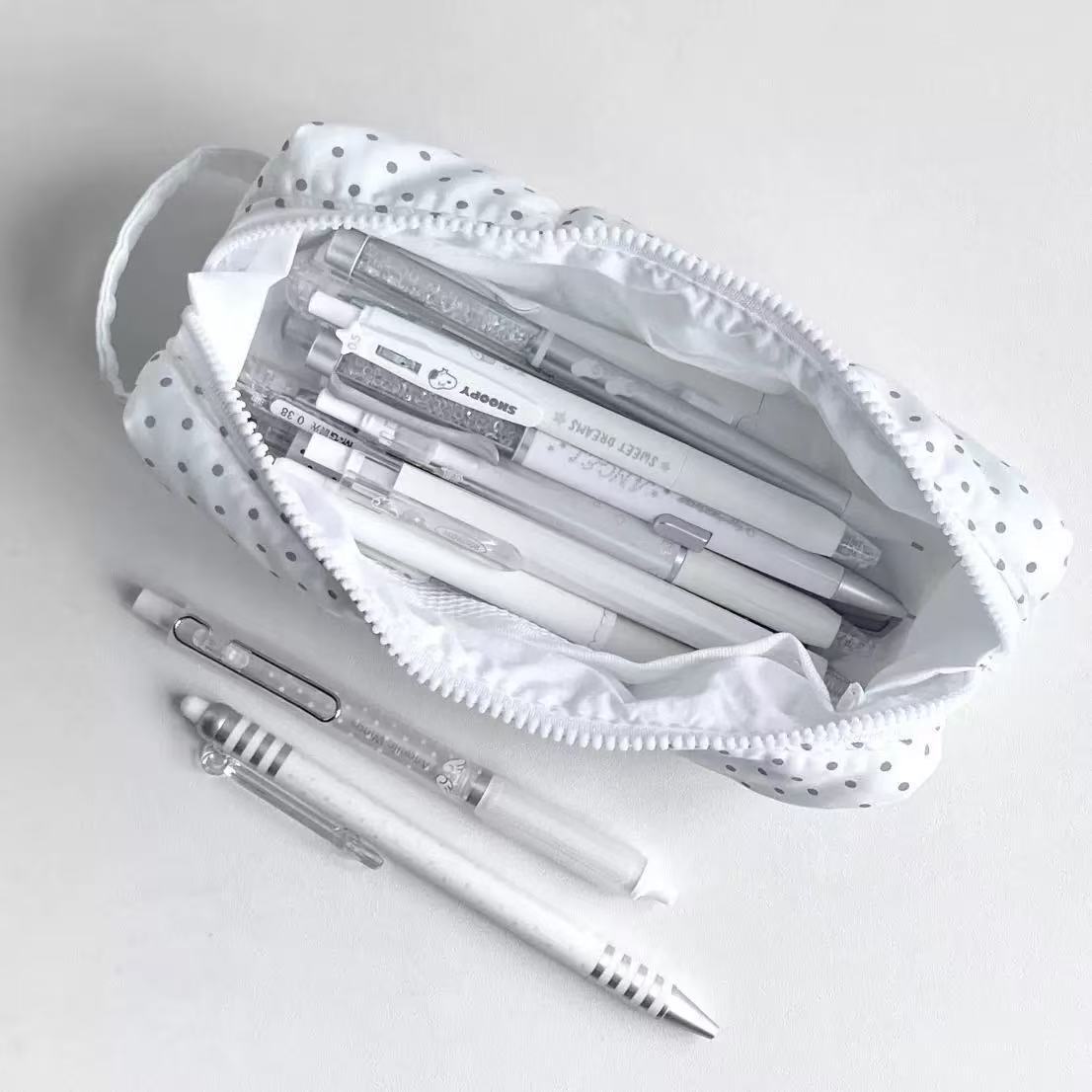 Sac à crayons à pois, grande c - Aesthetic Large Pencil Case Pouch avis et prix